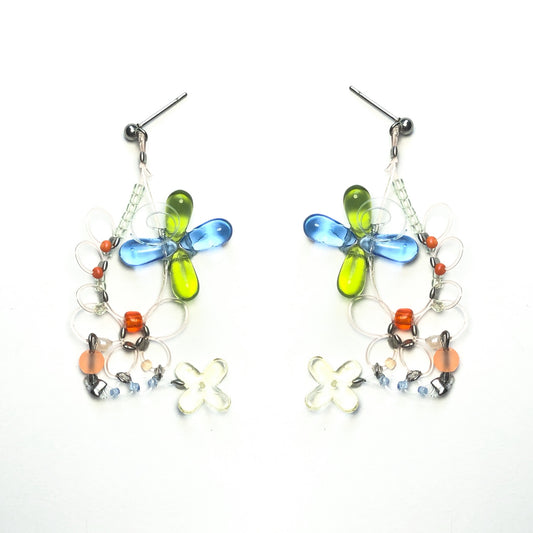 electric gem ladder earrings