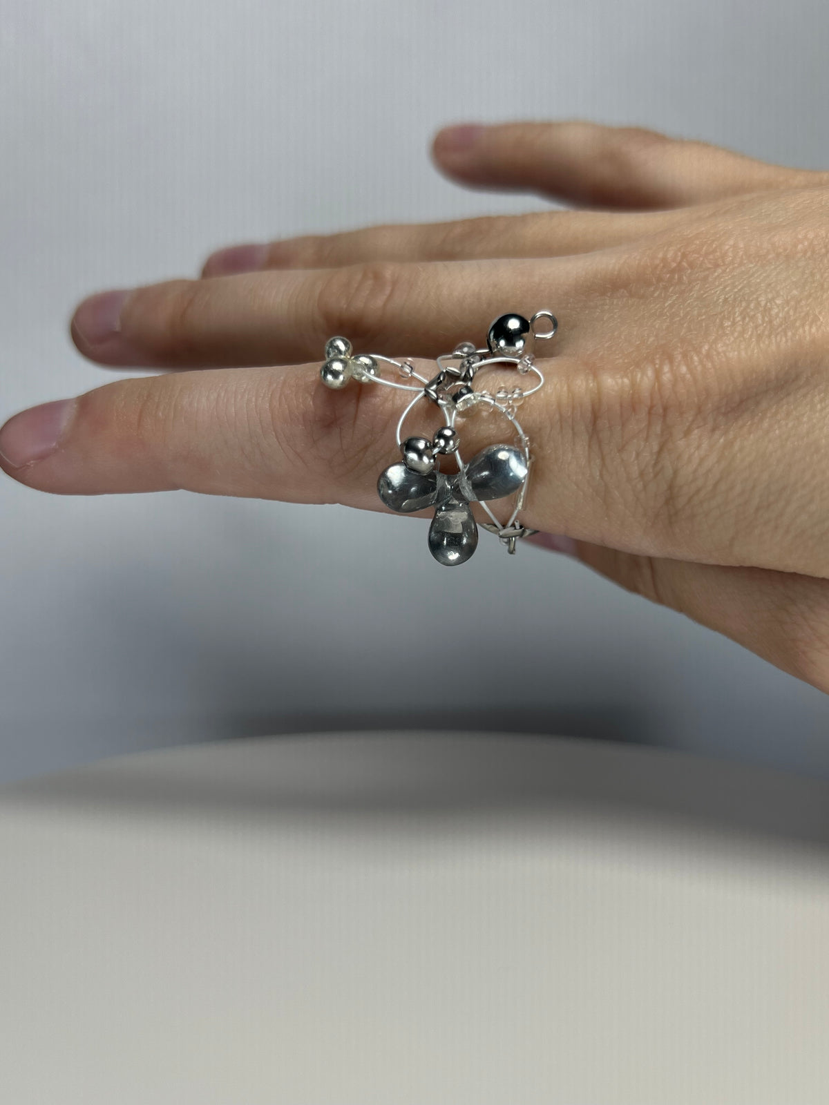 liquid silver orbit ring