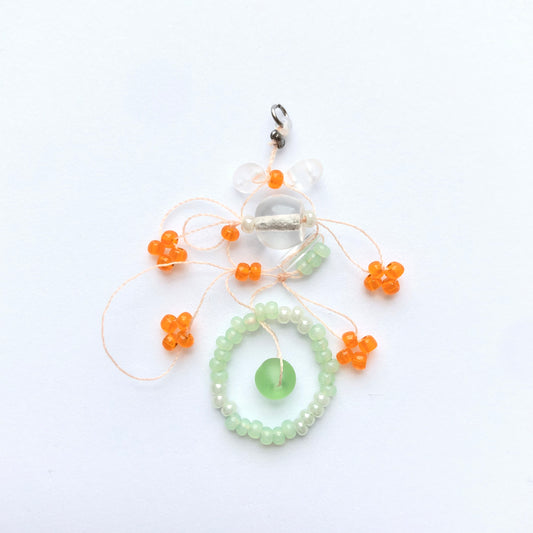 Hot Orange Jelly Flower Charm