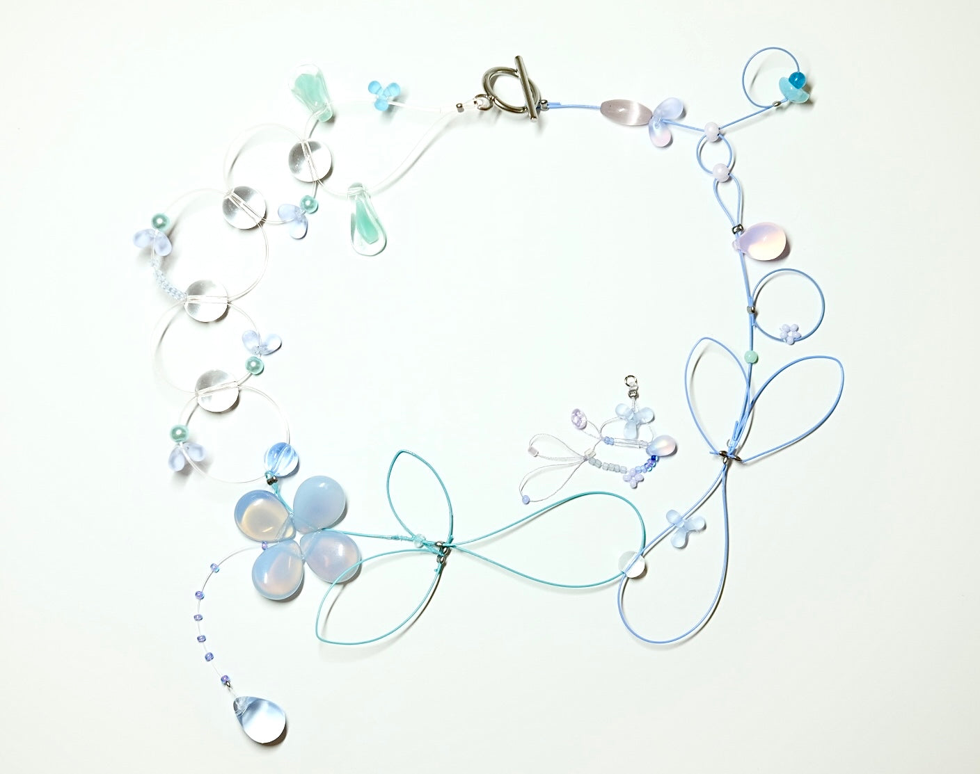 aqua shimmerSphere necklace