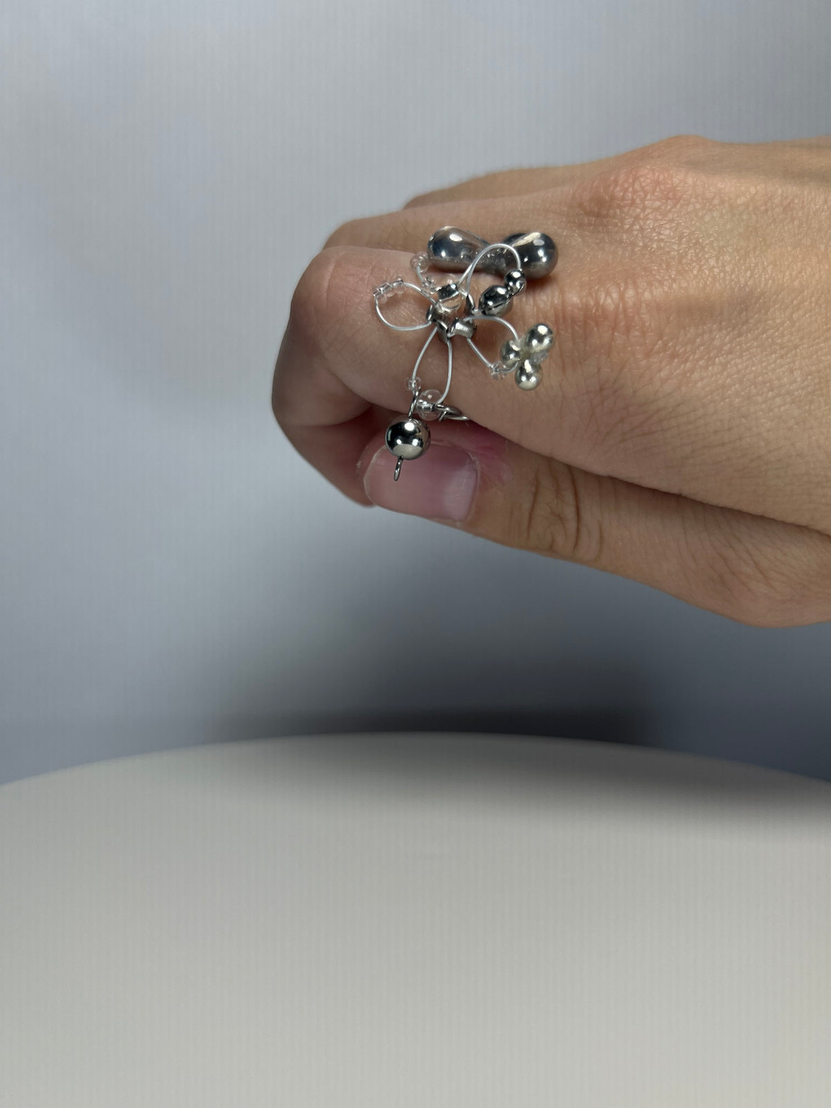 liquid silver orbit ring