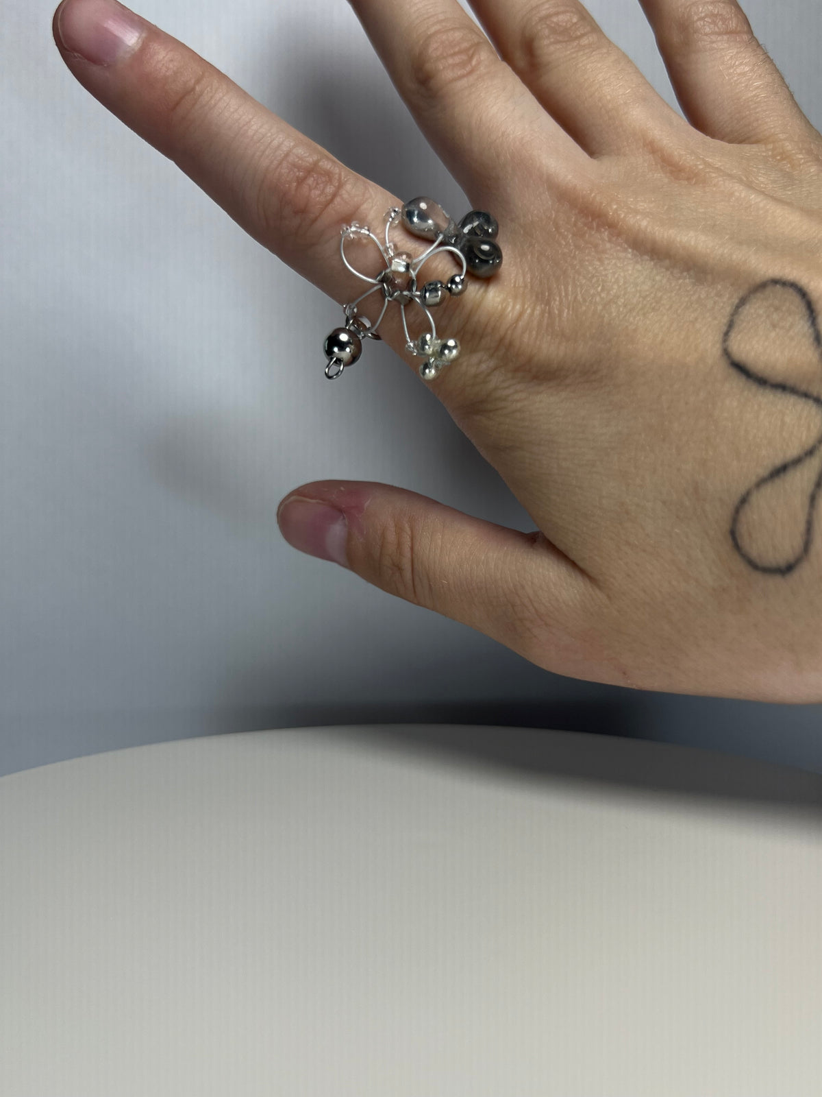 liquid silver orbit ring