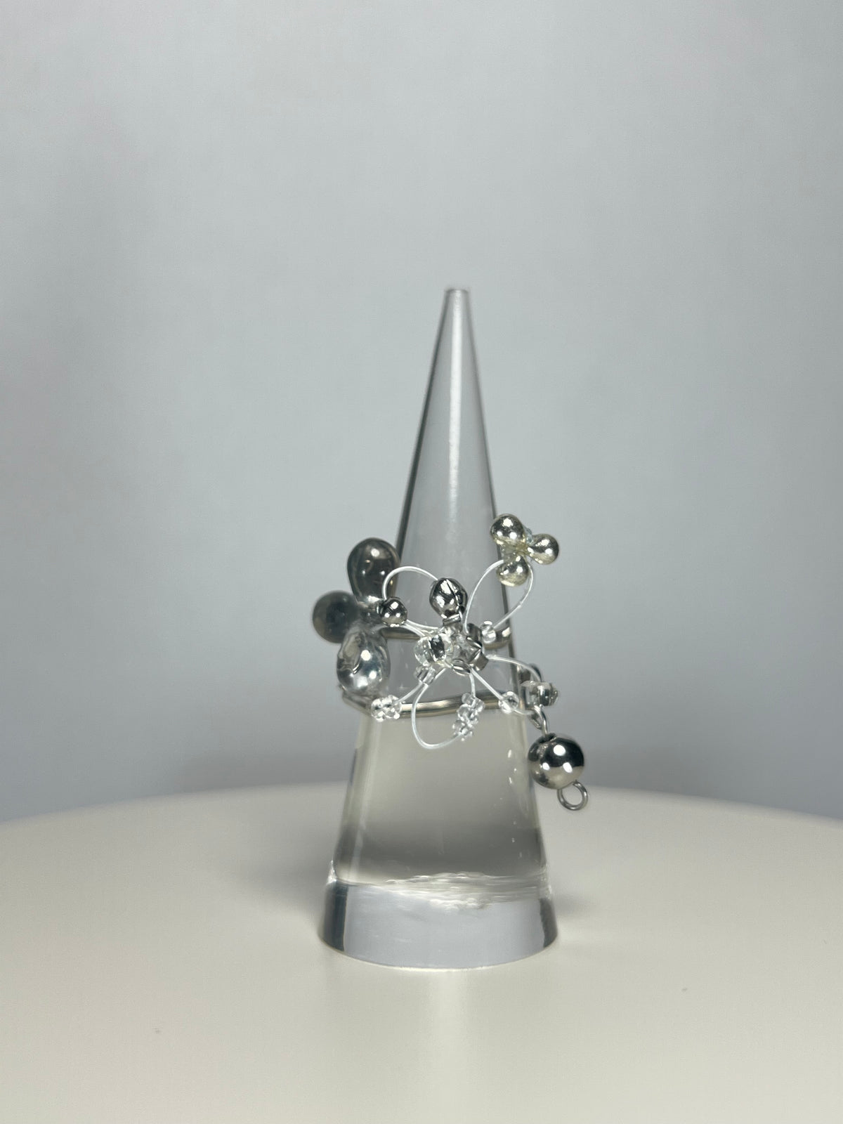 liquid silver orbit ring