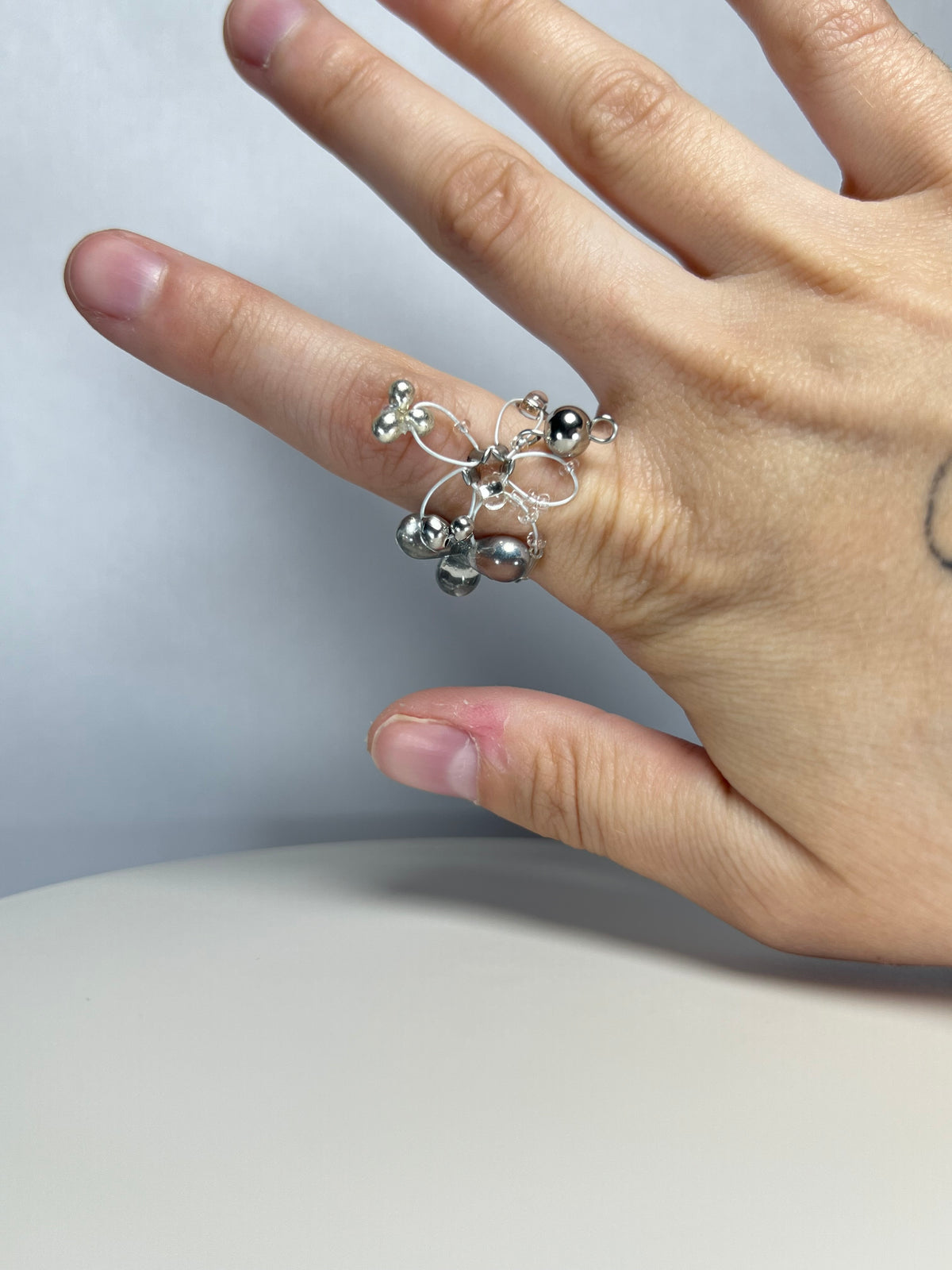 liquid silver orbit ring