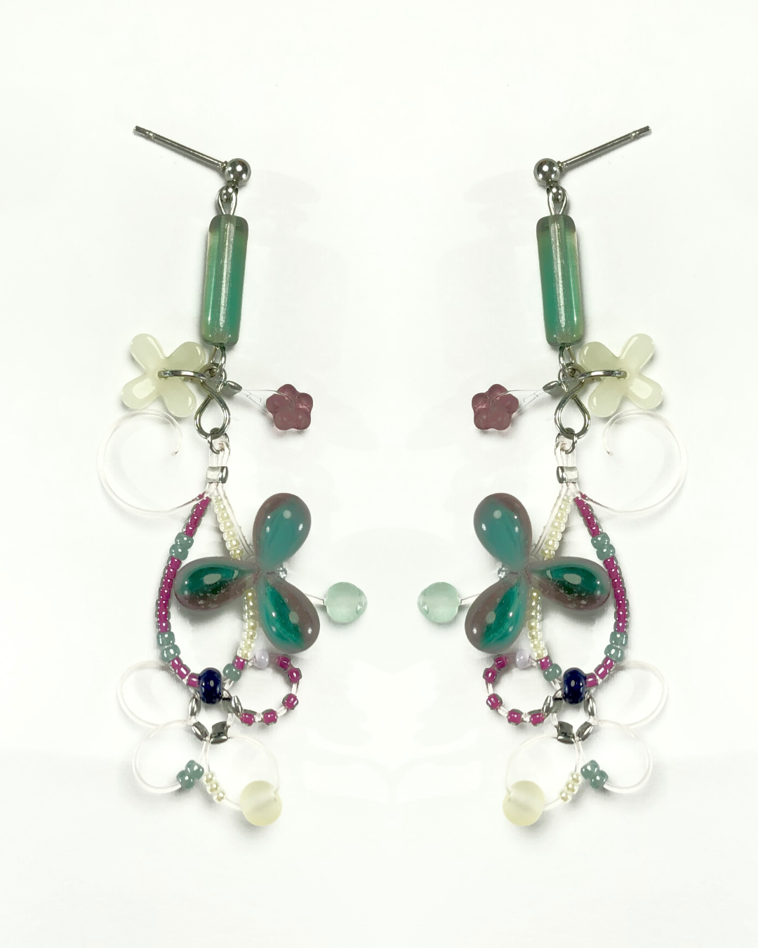 emeraldGem spiral earrings