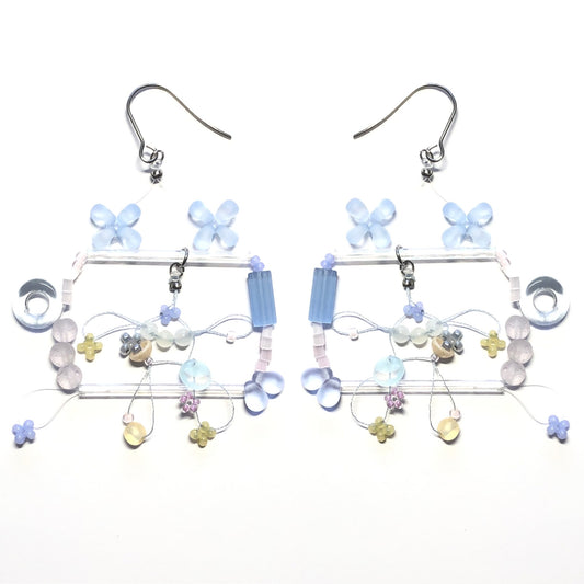 wing twin window earrings