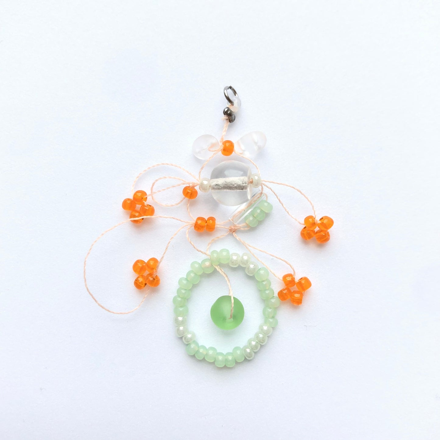 Hot Orange Jelly Flower Charm